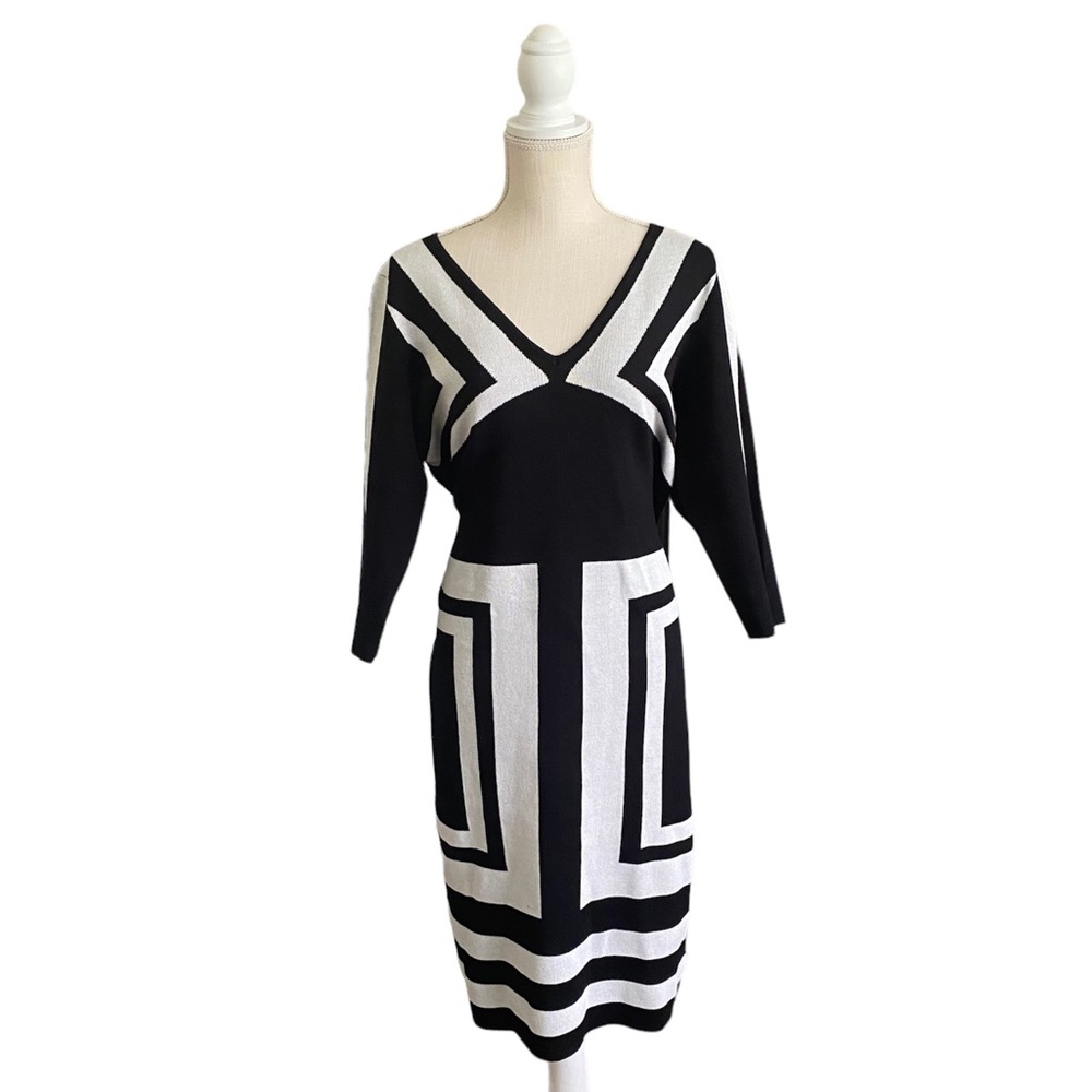 NEW Somi & Jo Plus Black Dress with white Stripe